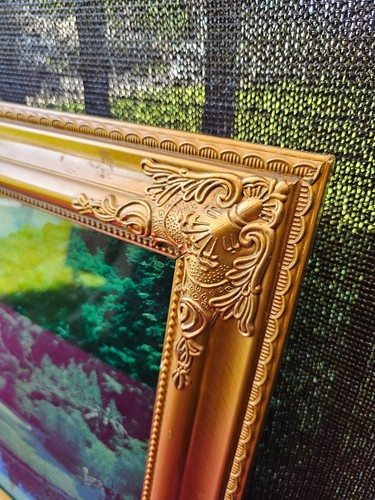 Vintage 26" X 18" Framed Gold Moving Waterfall Horses Lake With Sound & Light Up - Picture 5 of 15