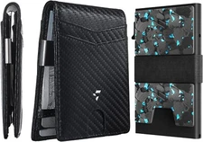 Slim Mens Wallet with Money Clip Leather RFID Blocking Bifold Credit Card Holder