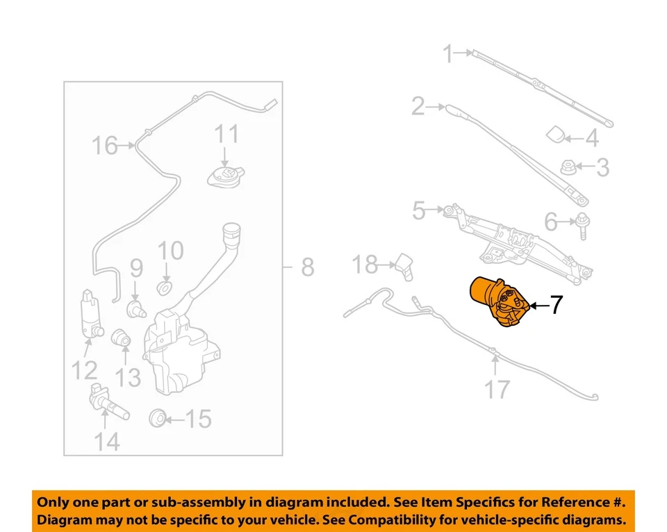 Motor de limpiaparabrisas usado para: Ford Taurus 2017 grado A Foto 3 de 4