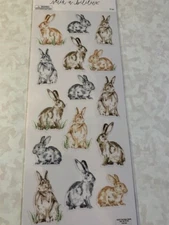 THE PAPER COMPANY STICKABILITIES STICKERS RABBITS EASTER RABBITS 15PCS