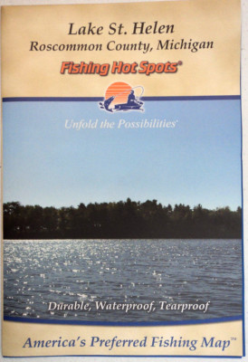 Lake St Helen (Michigan) Fishing Map, Waterproof, Depth Contours, Tips #G219