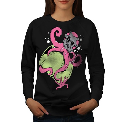 Wellcoda OCTOPUS Cartoon Fantasy da Donna Felpa, tossico Casual Pullover  Maglione | eBay