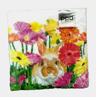 Servietten Ostern Hase Mit Gerbera Sehr Nett 20 Stk 25X25 Cm Neu