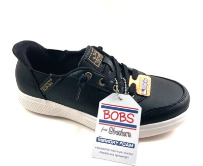 Bobs from Skechers 114812 Black Slip-Ins Memory Foam Casual Slip On Sneaker