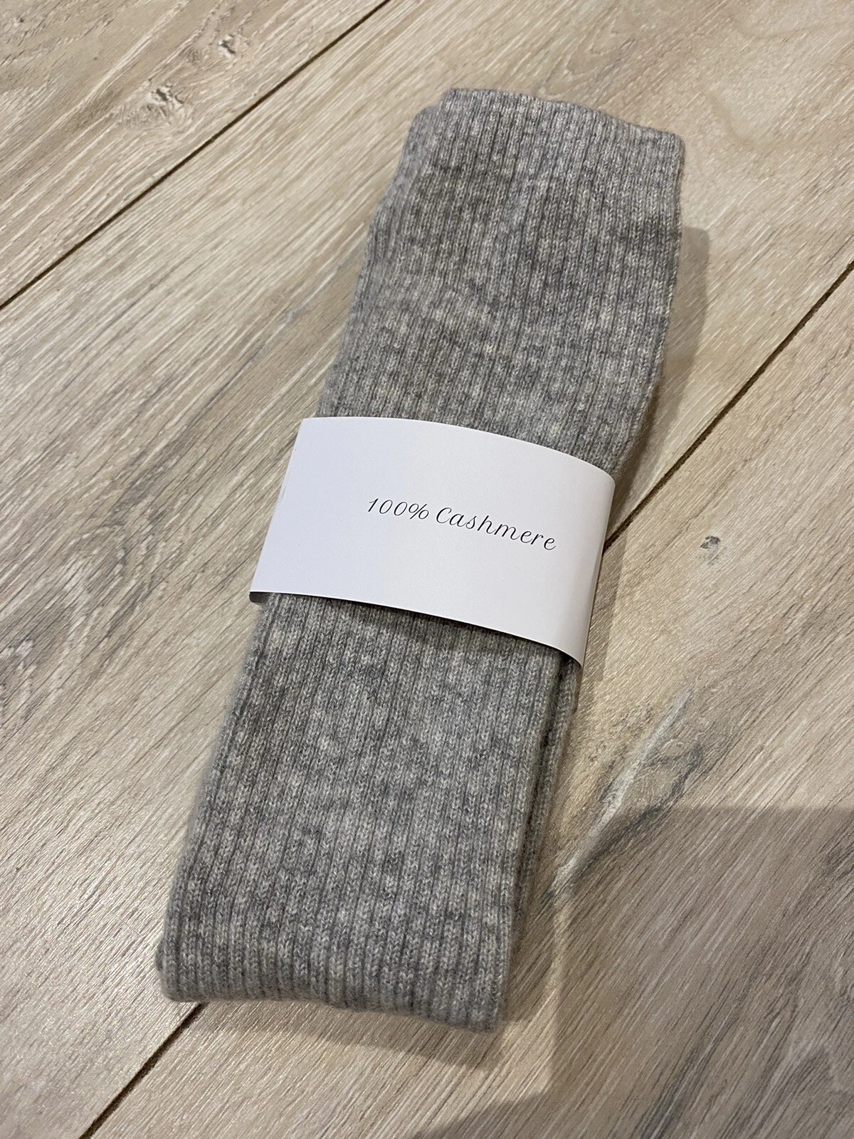 Luxurious 100% Inner Mongolian Cashmere Bed Socks Grey Mark M/L U.K. 6/8