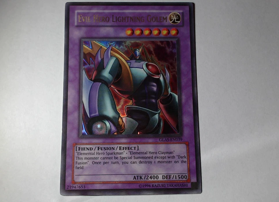 Yugioh BÖSER HELD LIGHTNING GOLEM , glas-en039 Ultra Rare englisch Near Mint  - Bild 2 von 3