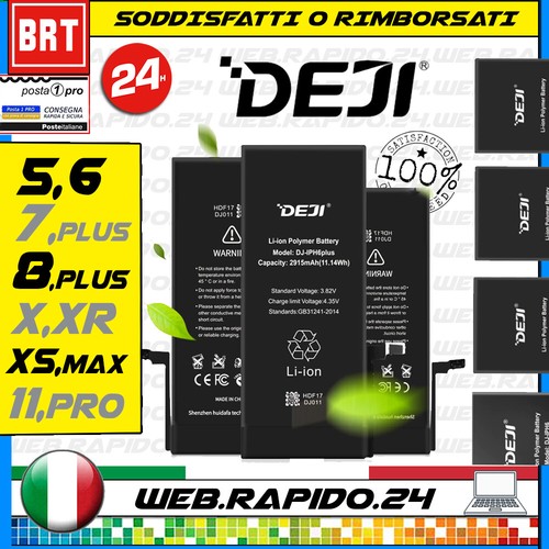 BATTERIA DEJI APPLE IPHONE 5 6 6S 7 8 X XR XS 11 12 13 PRO MAX MINI PLUS SE 2020 - Afbeelding 2 van 27