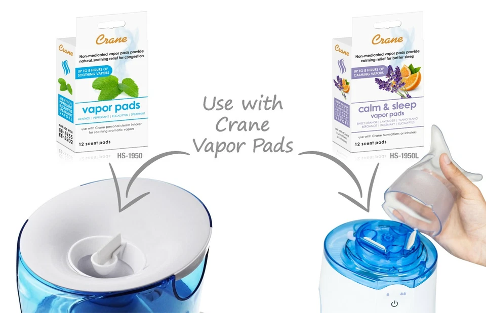 Crane Personal Steam Inhaler and Warm Mist Humidifier Blue and White - Image 2 of 4