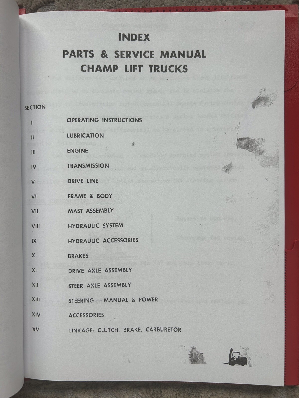 Champ Forklift Truck Owner Operator Service Repair Parts Manual CB40,50,60,70 ++