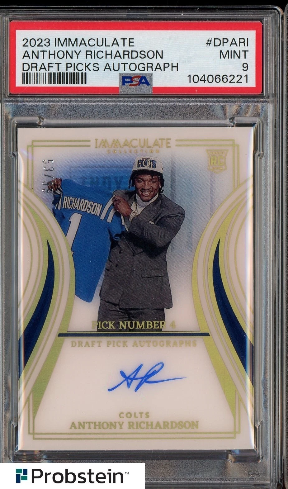 Anthony Richardson Panini Immaculate Collection Immaculate Draft Picks Autographs #DPARI Base