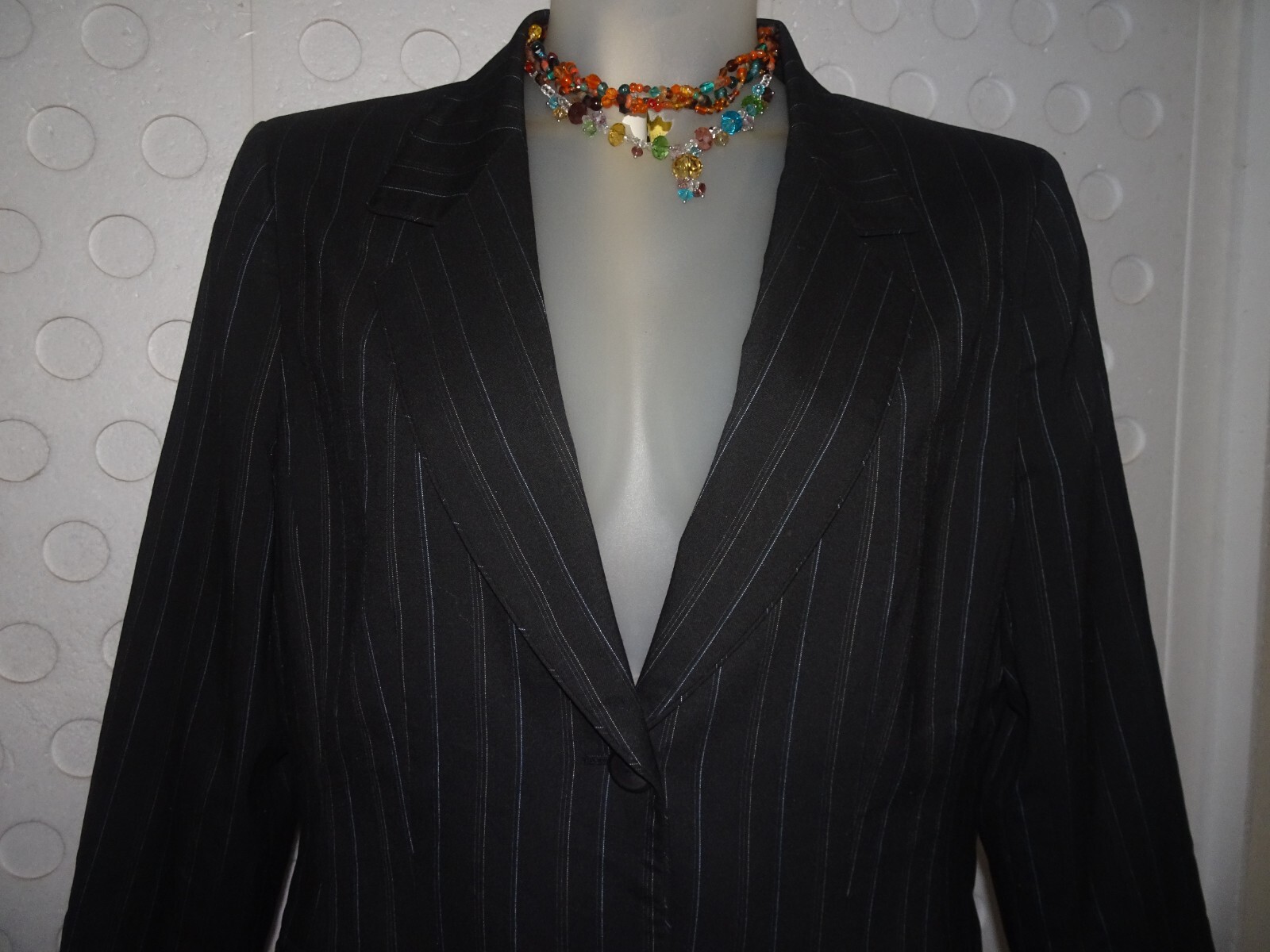 KASPER Two-Button Lined Long-Sleeve Pinstripe Bla… - image 6