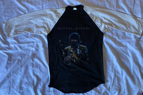 Victory Tour MICHAEL JACKSON Concert T-Shirt RAGLAN 1980s vintage concert t-shirt, vintage, single stitch, B+ condition