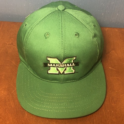 VINTAGE Marshall University Thundering Herd Strapback Hat Adjustable 90s Green - Picture 3 of 12