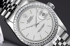 31 mm Rolex Datejust Silver Index Dial Diamond Bezel Stainless Steel Watch 2
