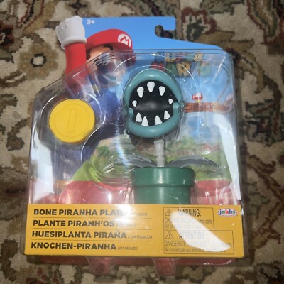 World of Nintendo ~ BONE PIRANHA PLANT (WAVE 21) ACTION FIGURE ~ Super Mario