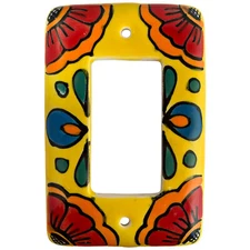 TalaMex Mexican Ceramic Wall Plate Canary GFI/Rocker Switch Plate
