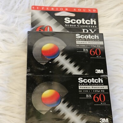 Scotch BX 60 2 Pack Blank Audio Cassettes NOS New Sealed