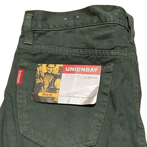 Jeans denim vintage Unionbay taglia 13 verde boyfriend low slim fit gamba affusolata - Foto 7 di 10