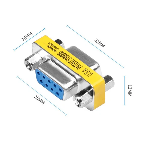 RS-232 DB9 9 Pin Male Female F-F/M-M Serial Cable Gender Changer Coupler Adapter - Picture 5 of 8