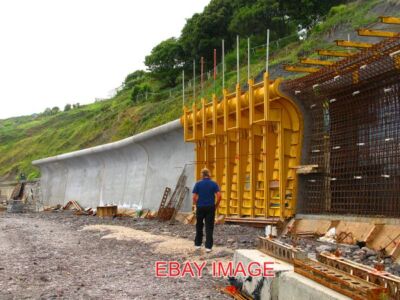 PHOTO  LYME REGIS NEW SEA WALL THE NEW CONCRETE SEA WALL AT EAST CLIFF UNDER CON