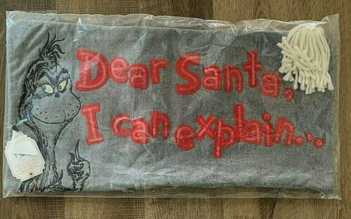 Pottery Barn Teen Dear Santa I can explain Grinch Christmas sequin pillow cover - Picture 1 of 1