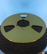 Burlington Recording 10.5" GOLD NAB METAL FLANGES-PAIR w/ 1/2" Hardware RTM ATR