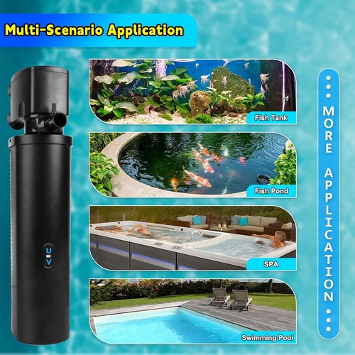 600GPH UV Aquarium Filter for 75-300 Gal Tank, Large Fish Turtle Tank Green W... - Picture 6 of 10
