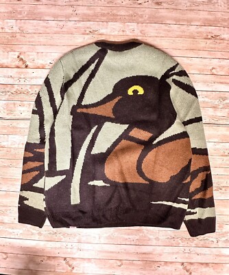 Carhartt WIP Duck Pond Wool Blend Sweater Jacquard Mens Medium