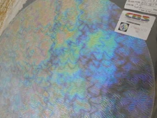 Dichroic Glass: CBS 96 COE Corkscrews on Stream X Pattern Thin Clear 3" Sq