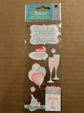 Rare Jolee  s Bridal Shower Wedding To Be Cake Celebration Scrapbook Stickers