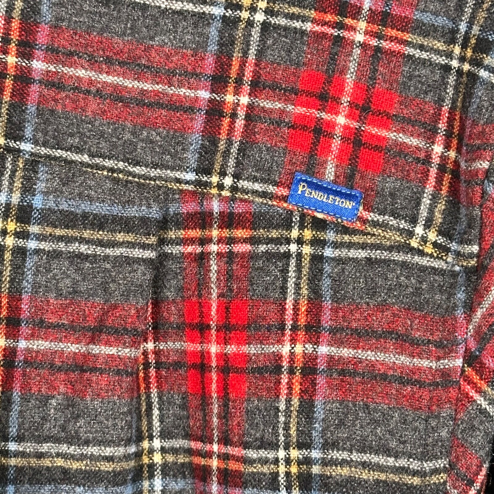 Pendleton Virgin Washable Wool Grey/Red Solo Plai… - image 12