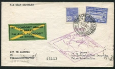 Zeppelin 1930 LZ 127 Sieger 59C South America Flight Brazil Post to Seville