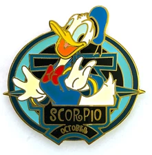 DISNEY 2001 ZODIAC Pin of the Month DONALD DUCK Scorpio Ltd.Ed. 5000 Trading Pin