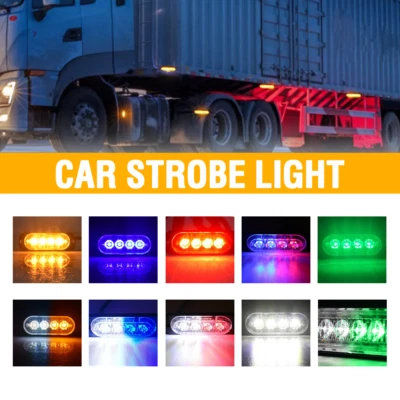 Auto Warnlicht 4-LED Frontblitzer Stroboskoplicht Blinklicht Warnleuchte 12V-24V - Bild 1 von 4