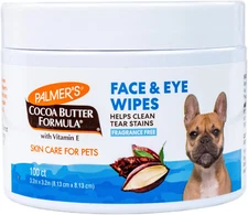 Palmer'S for Pets Face and Eye Wipes with Cocoa Butter and Vitamin E, Dog Eye