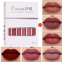Lip Gloss set Long-Lasting Glazed Matte Beauty Liquid Lipstick Lip Makeup 6pcs