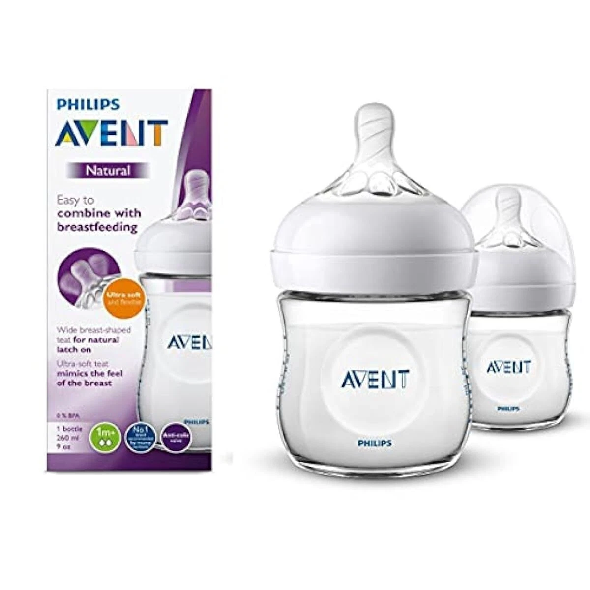 Philips Avent Natural Response 3.0 Baby Bottle 260ml (Pack of 2) SCY903