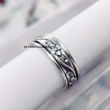 Spinner ring, 925 Sterling Silver Ring, Handmade Ring, Fidget Ring, All Size