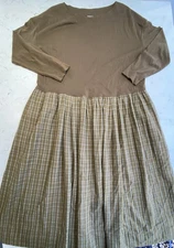 Toast Cotton & Wool Check Dress Size S Oversize Brown Top Check Skirt