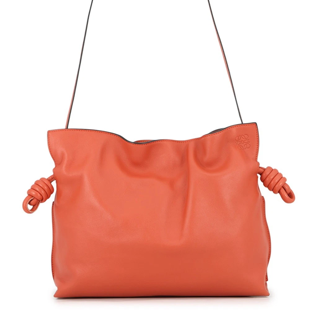 Loewe — LOEWE Flamenco Clutch Shoulder Bag Size Medium Leather Orange A411FC1X35