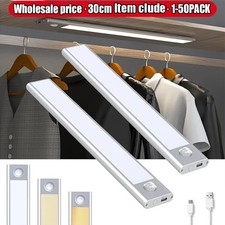 LED Motion Sensor Under Cabinet Closet Light USB Rechargeable Lamp Strip US