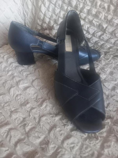 Women Shoe Tailor Heels Navy Leather 42