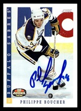 Philippe Boucher 1993-94 Score #455 Buffalo Sabres AUTO HAND SIGNED