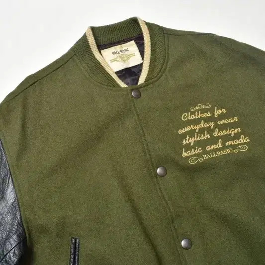 Ball Basic Wool Leather Bomber Jacket Men 48 - image 4