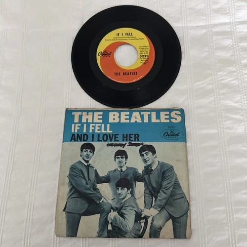 THE BEATLES If I Fell / And I Love Her 7” Vinyl  45 Picture Sleeve  John Lennon