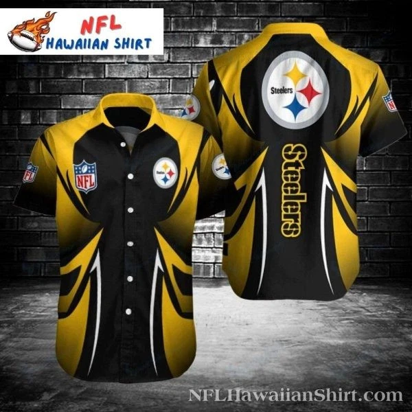Iconic Steel Curtain Pittsburgh Steeler Hawaiian Performance Shirt
