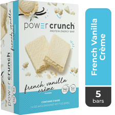 Power Crunch Original Protein Energy Bars, French Vanilla Cream, 5 Ct Box 1.4 oz