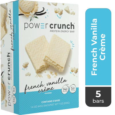 Power Crunch Original Protein Energy Bars, French Vanilla Cream, 5 Ct Box 1.4 oz