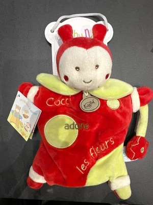 Doudou Peluche cocci adore les fleurs marionnette Baby'nat Babynat coccinelle - Photo 1/3