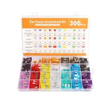 300Pcs Car Fuse Assortment Kit, 160 Mini Blade Fuses Automotive + 90 Standard
